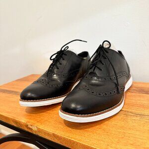 NIB NWT, Cole Haan Women's Original Grand Wing II Oxfords, Black/Optic White, 8